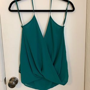 emerald green draped halter tank by naked zebra